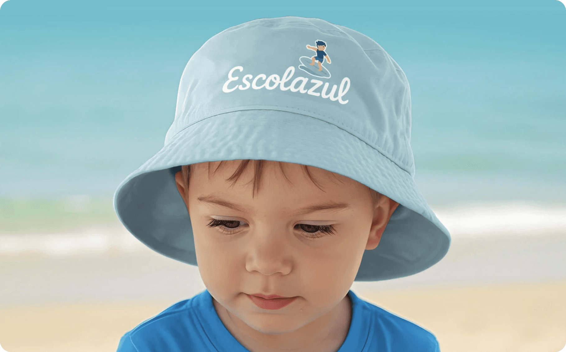 Escolazul — bucket hat enfant sur la plage